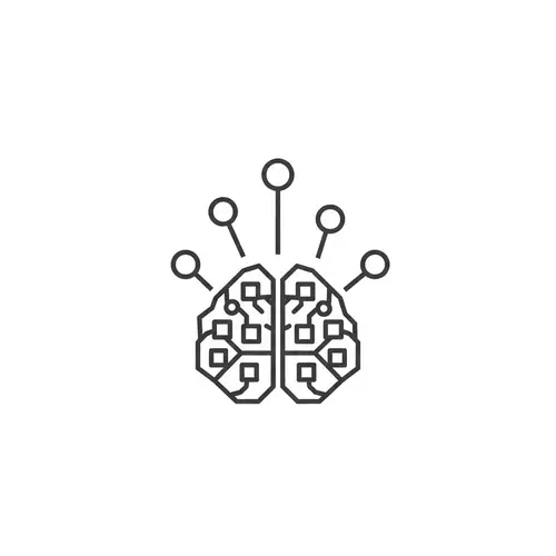 Flat Artificial Intelligence Symbol | Minimalist Design