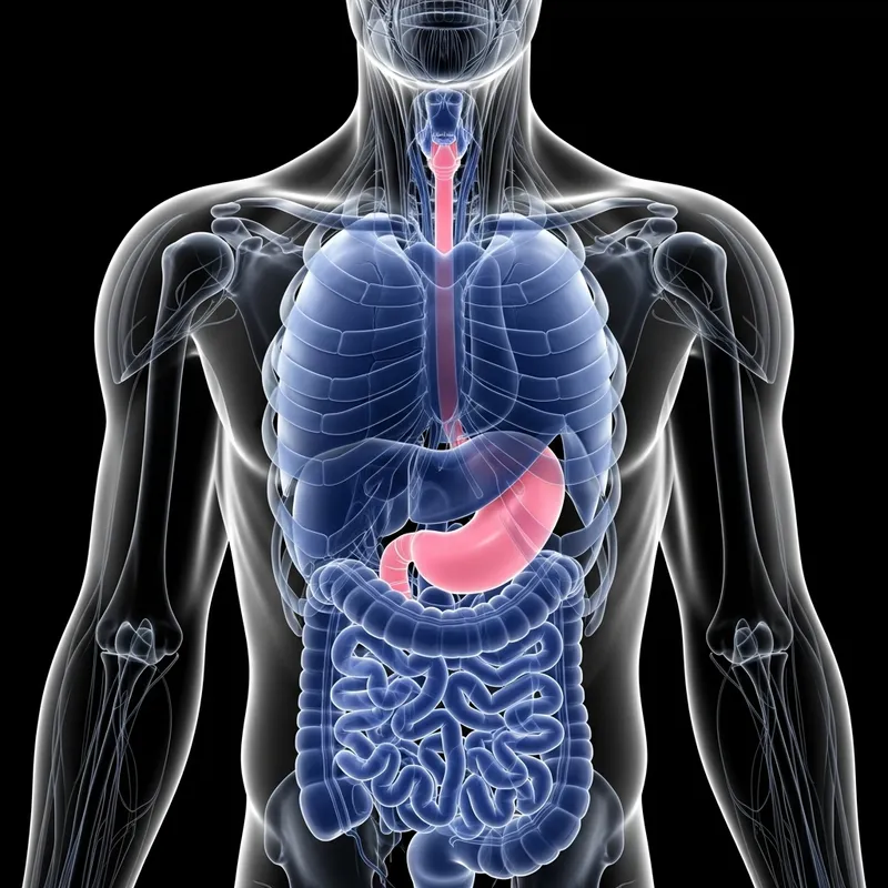 Translucent Human Torso with Blue and Pink Organs Variation