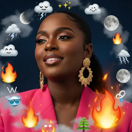 Elegant Black Woman in Pink Outfit with Gold Earrings | New Song Project