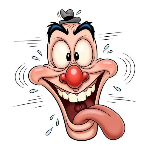Classic Animated Cartoon Funny Face with Chuck Jones-style Humor