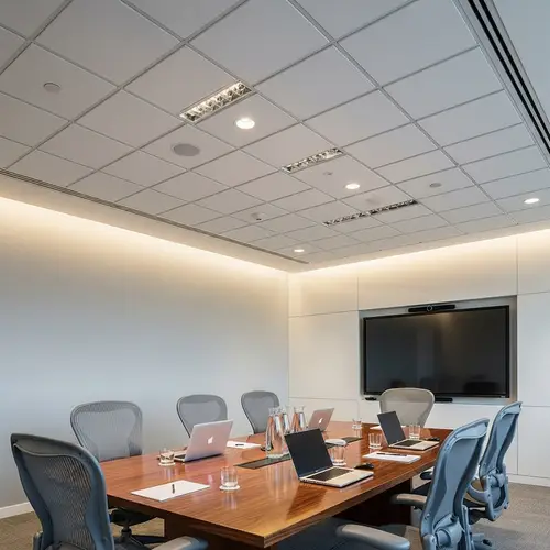 Professional Office Meeting Room | Grid Pattern Ceiling Tiles
