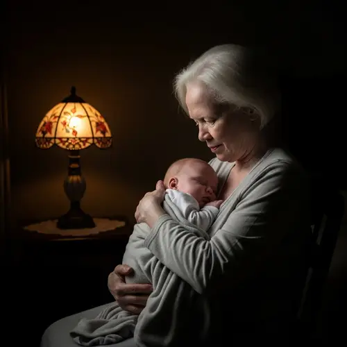 Woman With White Hair Holding Baby | Emotional Family Moment