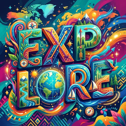 Vibrant 3D Typography Design - Explore