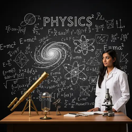 Abstract Physics: Chalkboard Universe Exploring Macro and Micro Realms