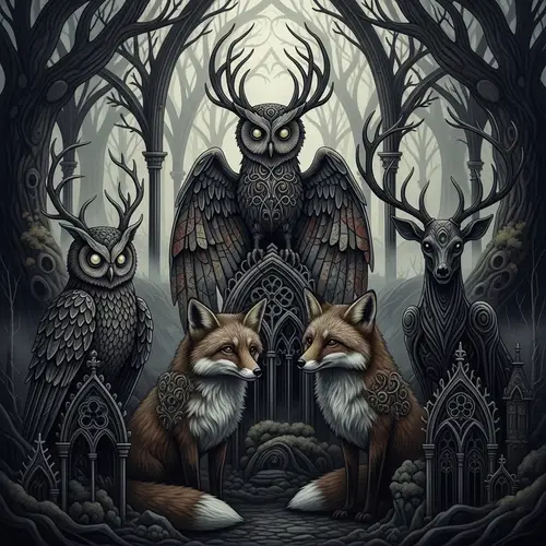 Eerie Woodland Creatures with a Gothic Twist