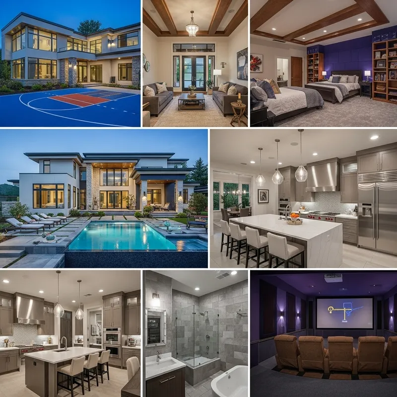 Stunning Design House with 5 Bedrooms, Pool, Basketball Court, Cinema & More