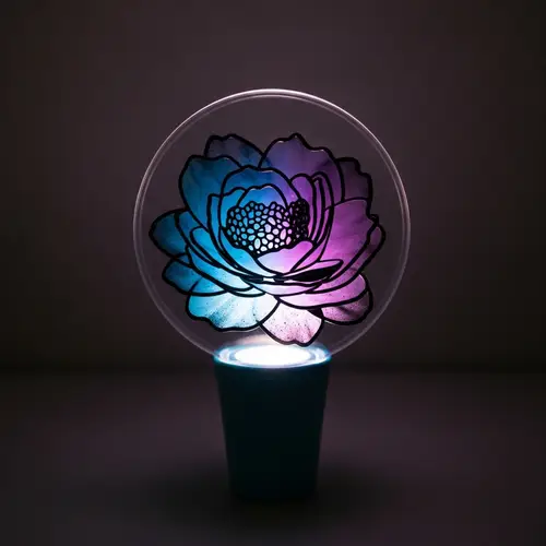 Delicately Designed Blue, Black & Purple Lightstick with Flower Pattern