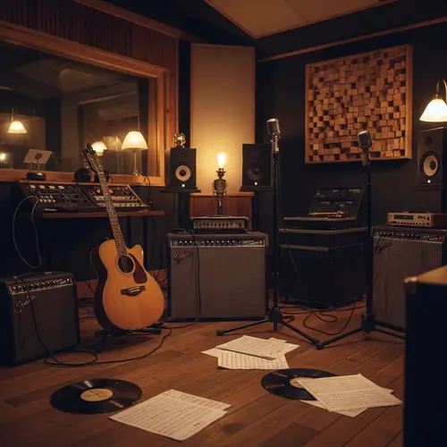 Vintage Guitar in a Cinematic Music Studio