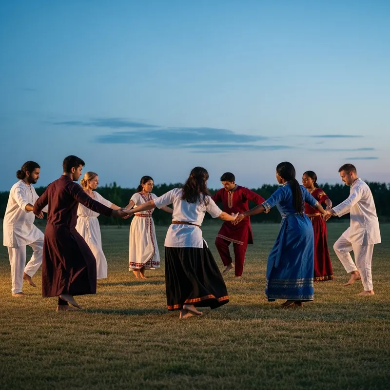 Cultural Harmony: Enchanting Ritual Dance by Diverse Group Cultural Harmony: Enchanting Ritual Dance by Diverse Group