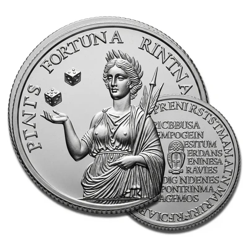 Modern-Style Roman Coin with Goddess Fortuna | Crafted Details