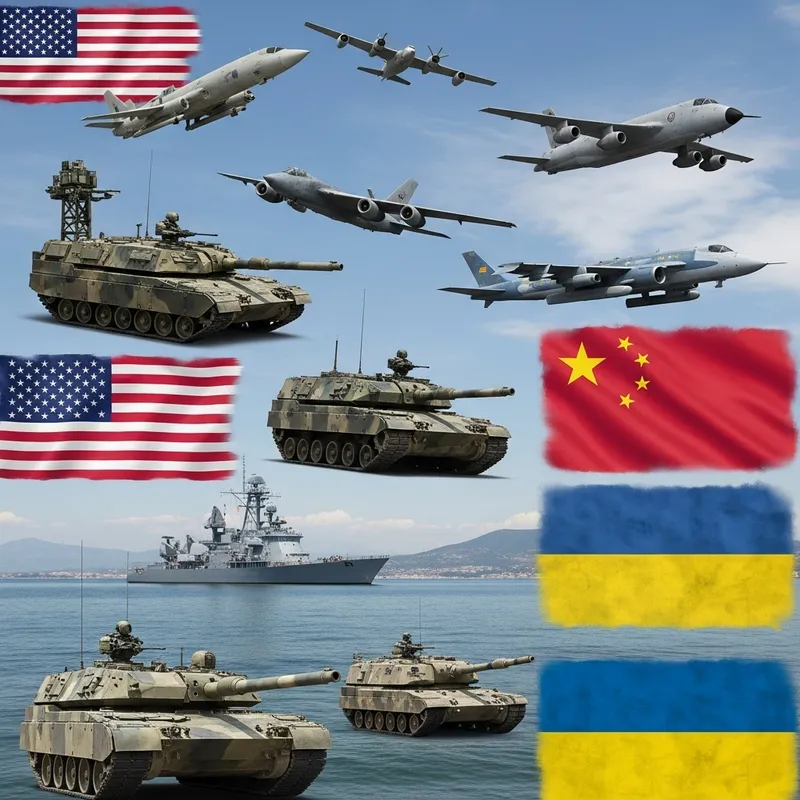 US, China, and Ukraine Military Arsenal Comparison