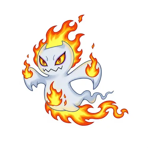 Fire Ghost Pokemon: Playful Imaginary Creature