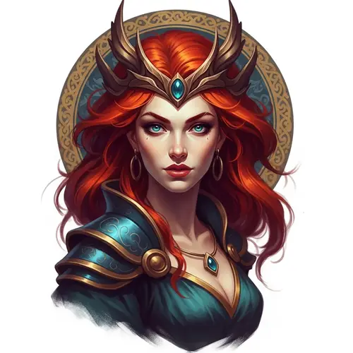 Powerful Sorceress Portrait in Vibrant Colors | Fantasy Inspired Art