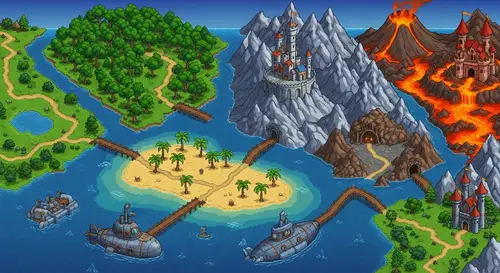 Pixel Art Map Adventure | Top-Down Pixel Image Design