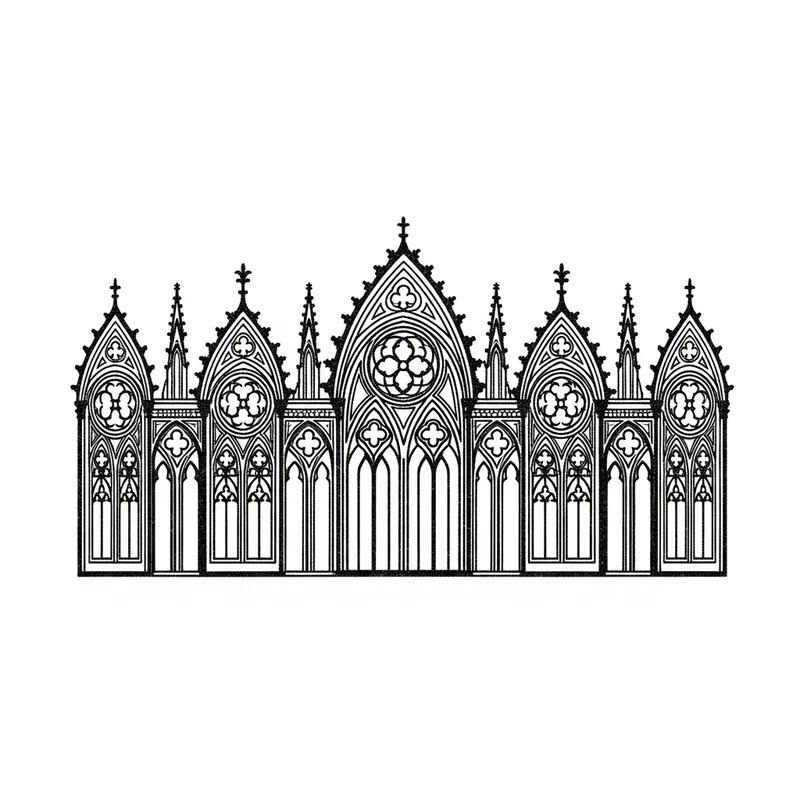 Minimalist Gothic Style Border Design