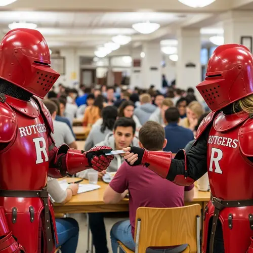Armored Knights at Rutgers University Dining Hall