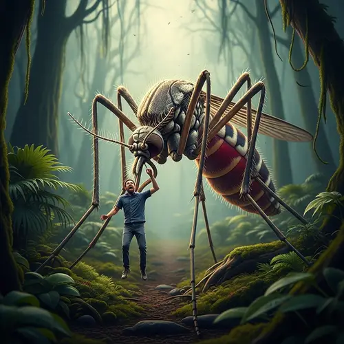 Realistic Giant Mosquito in Vibrant Colors | Horror-Themed Macro Photography