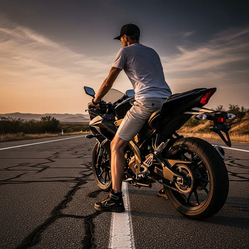 Slender Man Riding 200cc Speed Bike on Highway