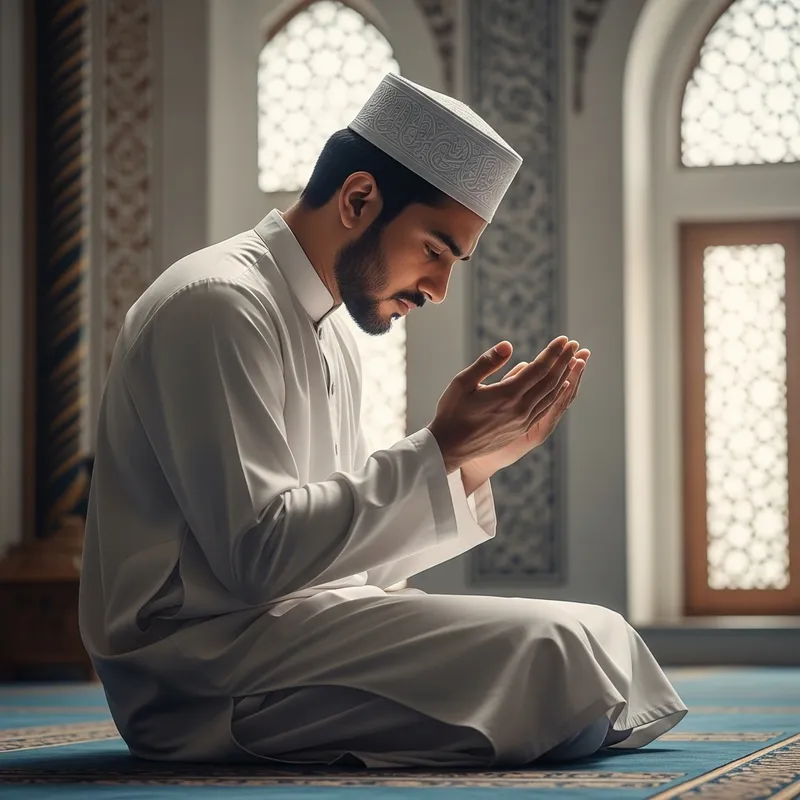Sajda in Namaz - South Asian Male in Profound Devotion