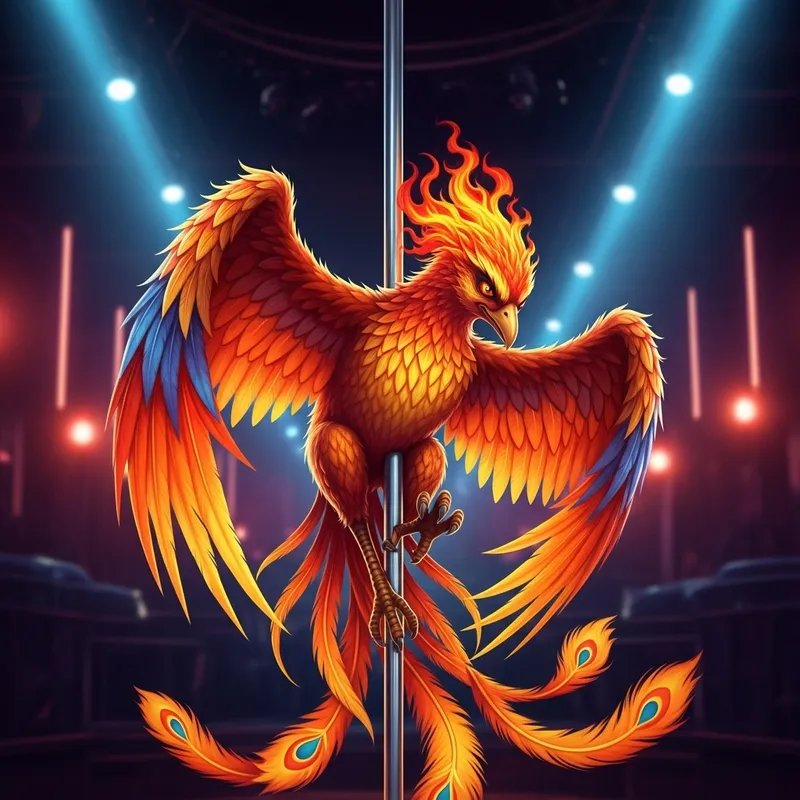 Phoenix Pole Dance - Symbolic Rebirth & Resilience