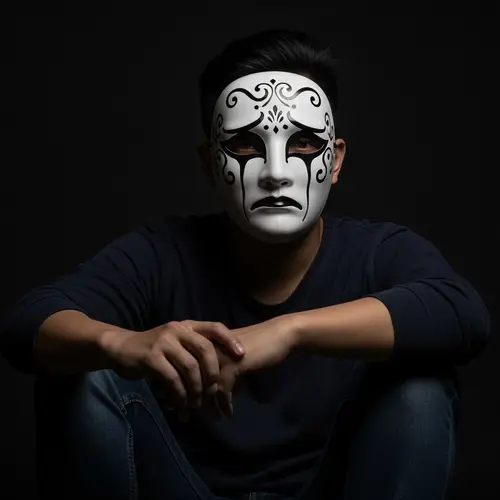 Emotionally Charged Mask: A Tale of Sadness and Hypocrisy