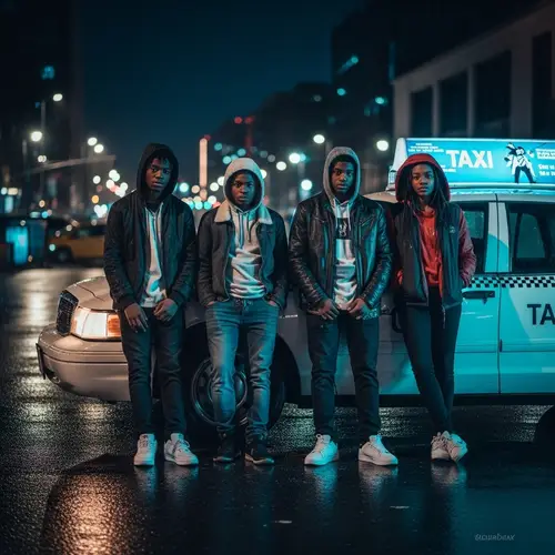 Urban Teen Streetwear Fashion: Rainy Night Vibes