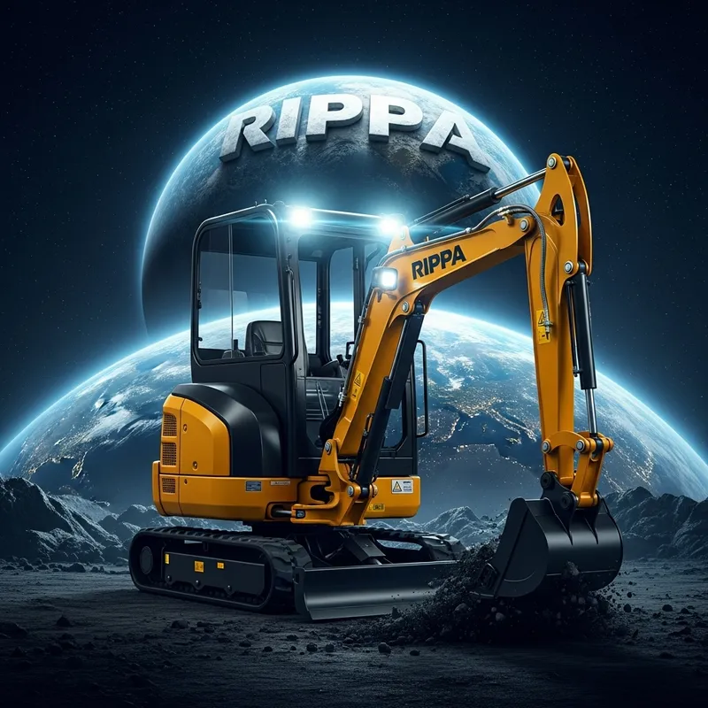 Rippa Mini Excavator: Neon World Saviour in Black & Yellow Rippa Mini Excavator: Neon World Saviour in Black & Yellow