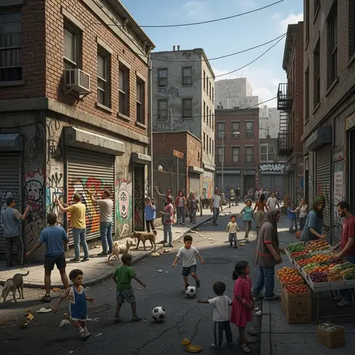 Life in the Ghetto: Vibrant Street Scene