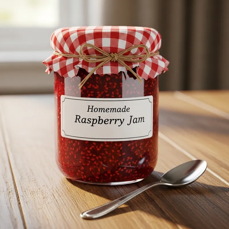 Delicious Raspberry Jam in Glass Jar | Fresh Homemade Preserves