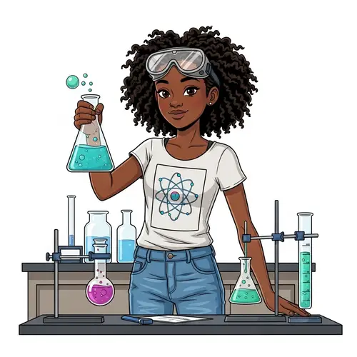 Seventh Grade Black Girl Scientist in Boondocks Style