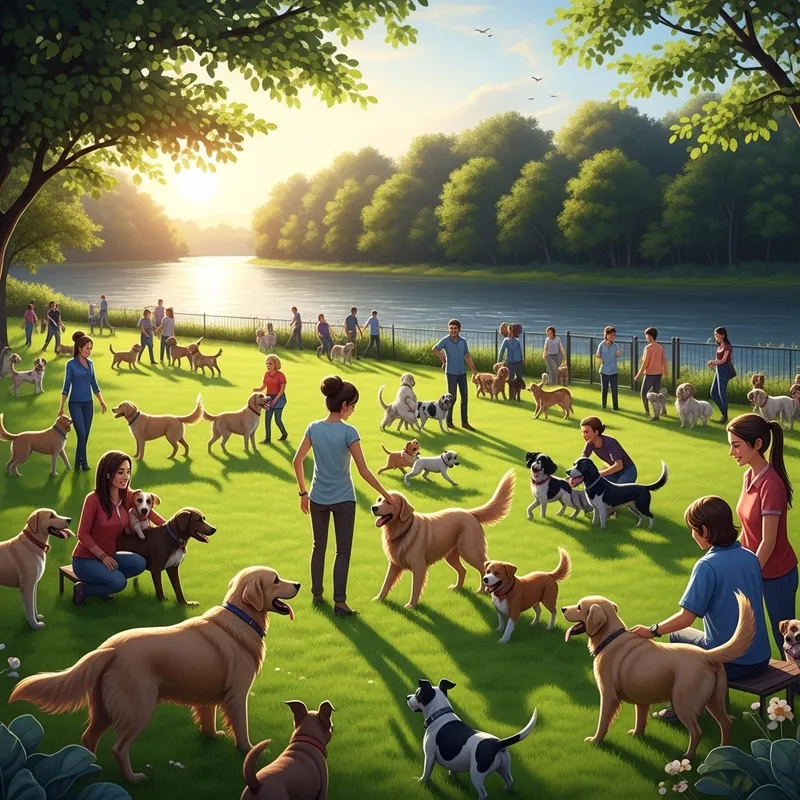 Riverfront Dog Park: Lively Canine Playtime by the River