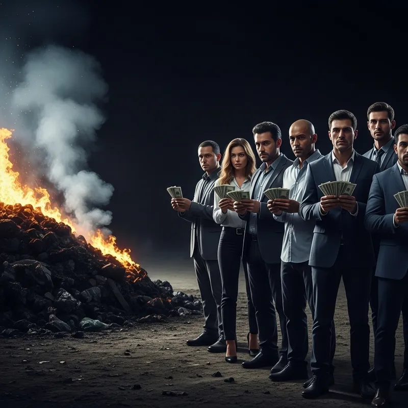 Shadowy Ominous Scene with Toxic Waste and Mystery Mafias