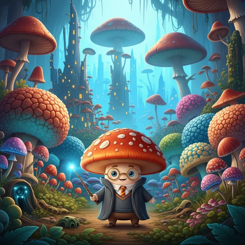 Magical Talking Mushroom in Fungi Fantasy World