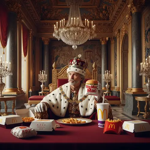 Luxurious Palace Throne Room with Embraced McDonald's Branding