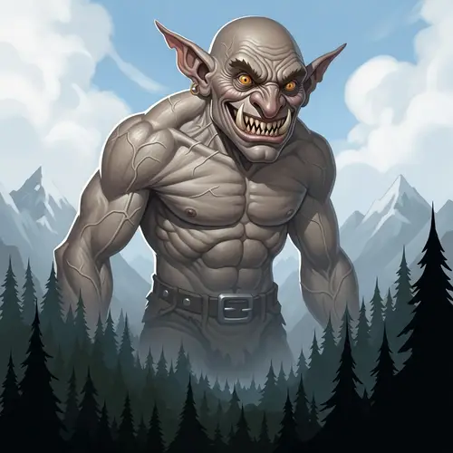 Gigantic Goblin-Like Figure Illustration