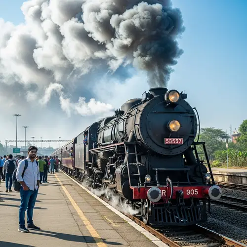 South Asian Man Waiting on Platform as Train Approaches