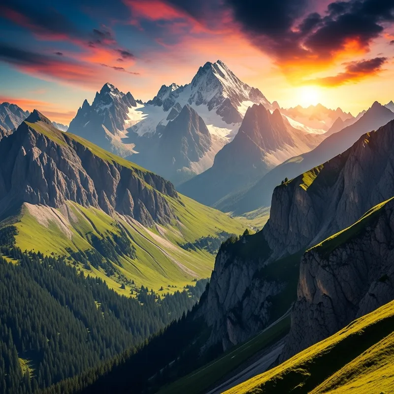 Stunning Mountain Landscape in Abstract Style