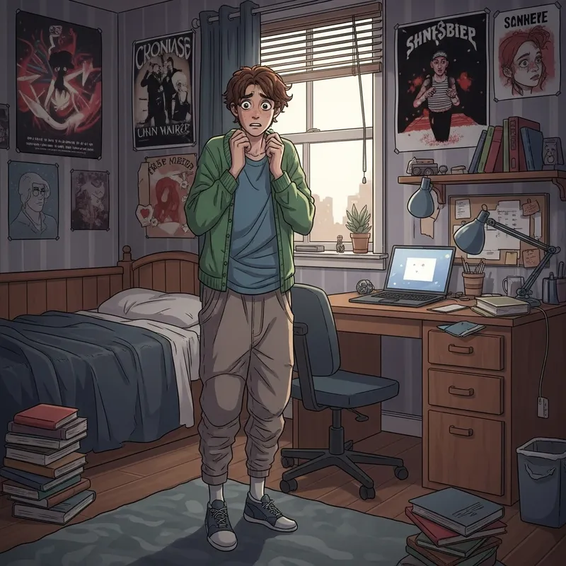 Teen in Casual Wear: Diaper Change Scenario