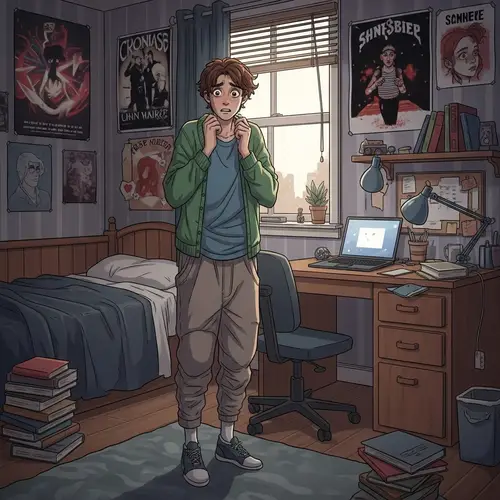 Teen in Casual Wear: Diaper Change Scenario