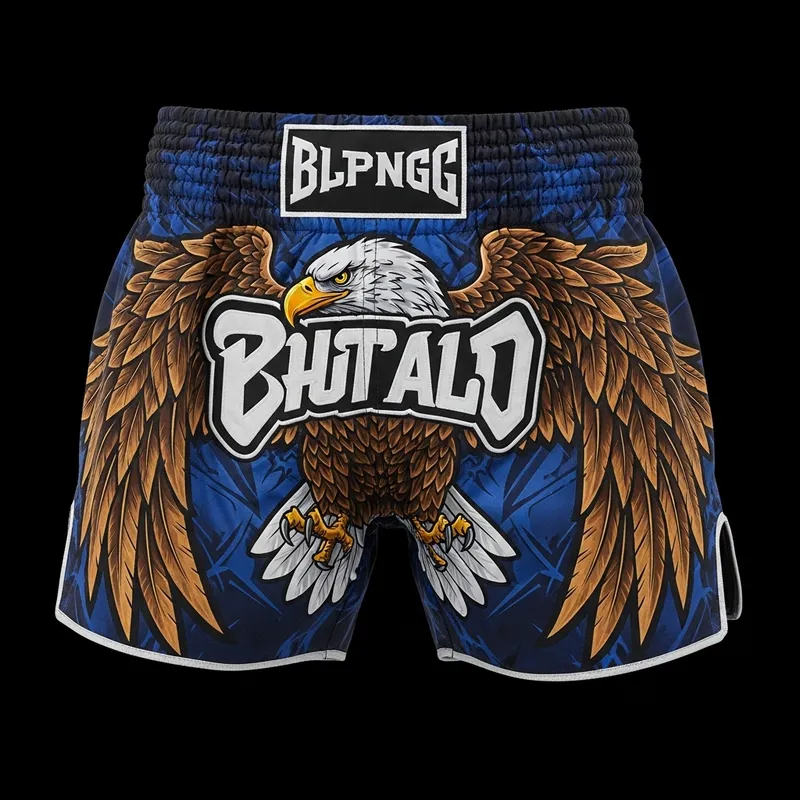 Vibrant Muay Thai Trunks with Eagle Design