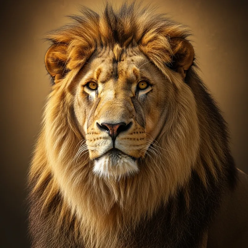 Majestic Lion Portrait with Golden Mane