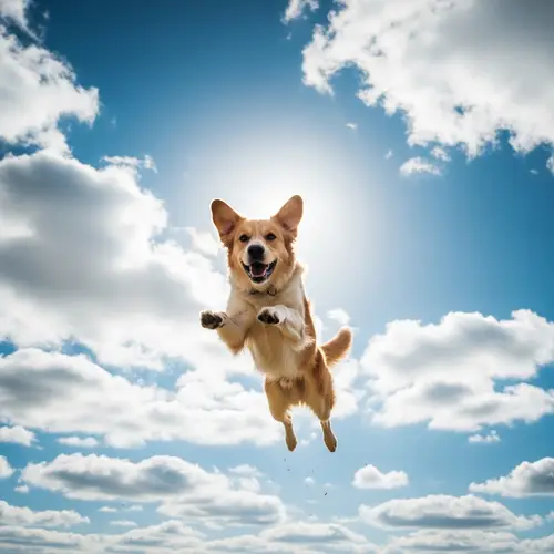 Dog Flying Through the Sky - Amazing Aerial Scene