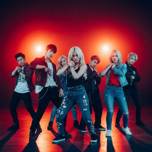 Vibrant K-Pop Energy: NCT Dream Performance Portrait