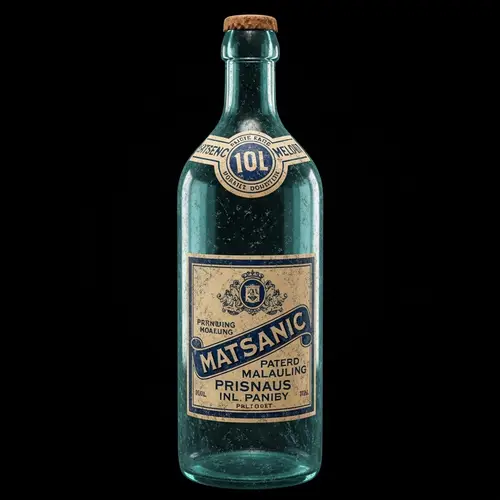 Infamous Luxury Ship Titanic Glass Bottle - Historical Artifact