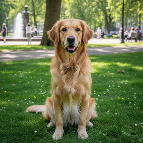 Golden Retriever: A Friendly Park Companion