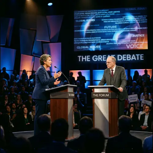Dramatic Political Debate Scene: Power and Conflict