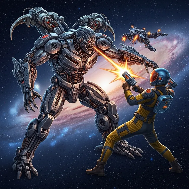 Epic Battle: Transformer vs. Power Ranger in Space