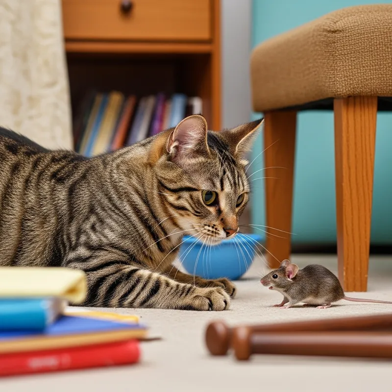 Cat Playing with Mouse - Interactive Scene