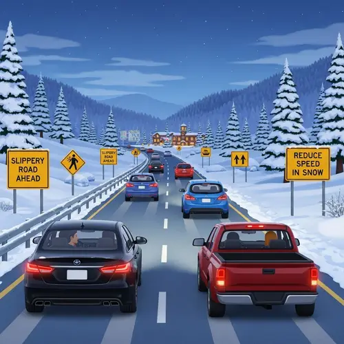Winter Safe Driving Tips: Slow Down, Stay Cautious on Light Snow Highways
