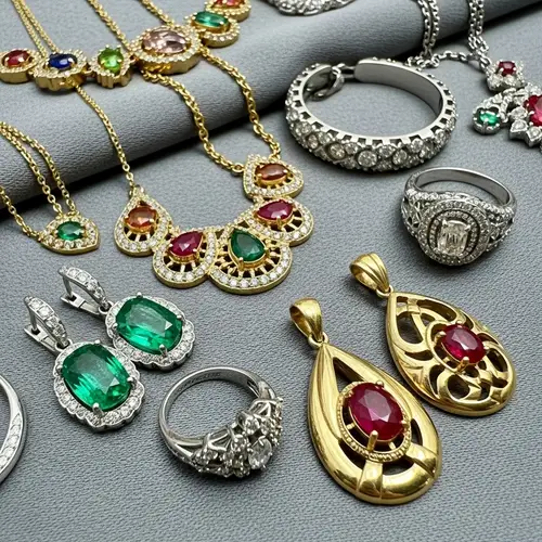 Exquisite Jewelry Collection with Gemstones and Diamonds